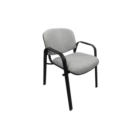 Silla de Visita Allegro con Brazos en Tela Addison Color Gris ClAro
