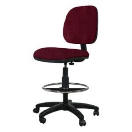 Silla Cajero Tiempo sin Brazos Aro Cromado 3507 Tela Stella Color Vino