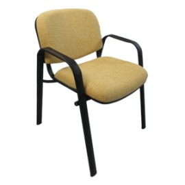 Silla de Visita Allegro con Brazos en Tela Addison Color Mango