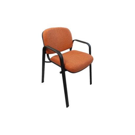 Silla de Visita Allegro con Brazos en Tela Addison Color Naranja