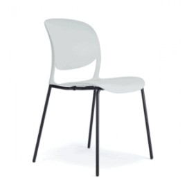 Silla de Visita 4 Puntos Multifuncional RE-614 Color Blanco
