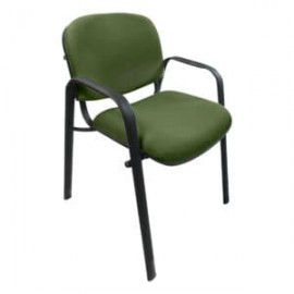 Silla de Visita Allegro con Brazos en Tela Adison Color Verde Hoja