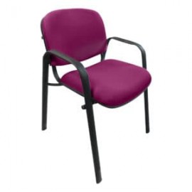 Silla de Visita Allegro con Brazos en Tela Adison Color Fiusha
