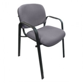 Silla de Visita Allegro con Brazos en Tela Adison Color Plata