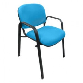 Silla de Visita Allegro con Brazos en Tela Adison Color Turqueza