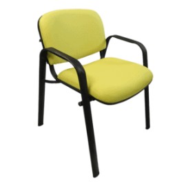 Silla de Visita Allegro con Brazos en Tela Mini Color Verde Manzana