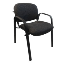 Silla de Visita Allegro con Brazos en Tela Stanley Color Azul Marino