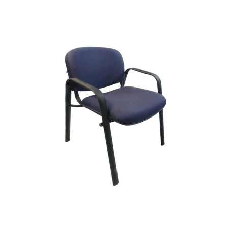 Silla de Visita Allegro con Brazos en Tela Mini Color Azul Marino