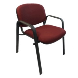 Silla de Visita Allegro con Brazos en Tela Mini Color Ciruela