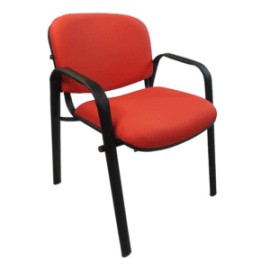 Silla de Visita Allegro con Brazos en Tela Mini Color Rojo