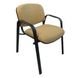 Silla de Visita Allegro con Brazos en Tela Stanley Color Oro