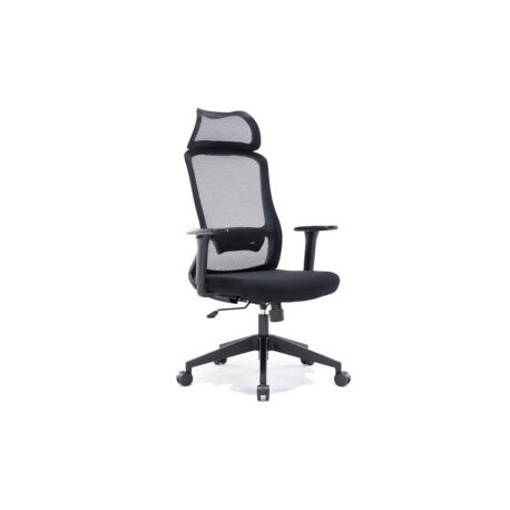 Silla Ejecutiva H7 Mesh y Tela Negra Estructura Negra