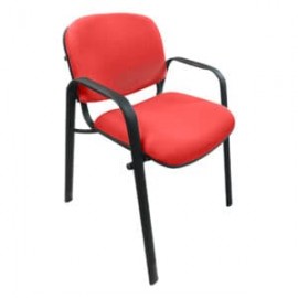 Silla de Visita Allegro con Brazos en Tela Stella Color Coral