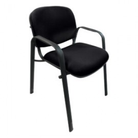 Silla de Visita Allegro con Brazos en Tela Stella Color negro