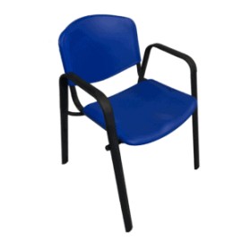 Silla de Visita apilable Allegro con Brazos, en polipropileno Azul