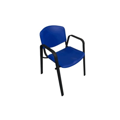 Silla de Visita apilable Allegro con Brazos, en polipropileno Azul
