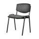 Silla de Visita apilable Brecia sin Brazos, asiento en Tela Addison Gris y respaldo en poliuretano perforado