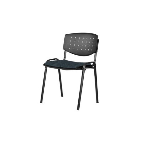 Silla de Visita apilable Brecia sin Brazos, asiento en Tela Stanley Oxford y respaldo en poliuretano perforado