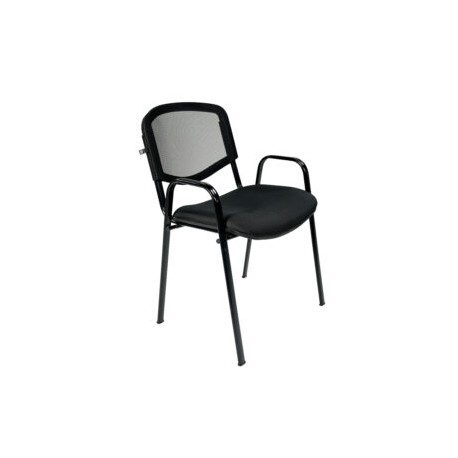 Silla de Visita con Brazos Genova Mesh Negro