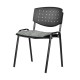 Silla de Visita apilable Brecia sin Brazos, asiento en Tela Addison Silver y respaldo en poliuretano perforado