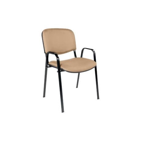 Silla de Visita con Brazos Genova Tela Adison Color Camello