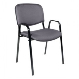 Silla de Visita con Brazos Genova Tela Adison Color Plata