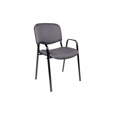 Silla de Visita con Brazos Genova Tela Adison Color Plata