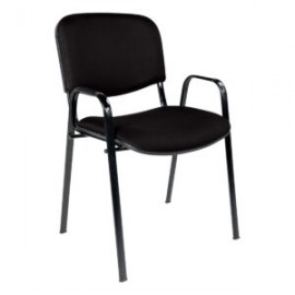 Silla de Visita con Brazos Genova Tela Adison Color Plomo