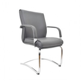 Silla de Visita BM-4003 Asiento y Respaldo en Vinipiel Gris