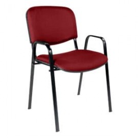 Silla de Visita con Brazos Genova Tela Adison Color Rojo