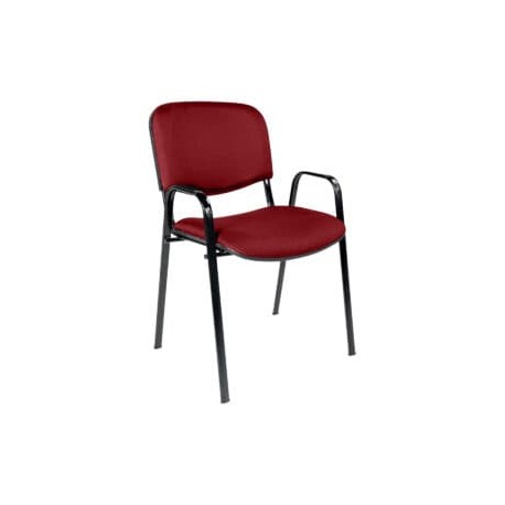 Silla de Visita con Brazos Genova Tela Adison Color Rojo