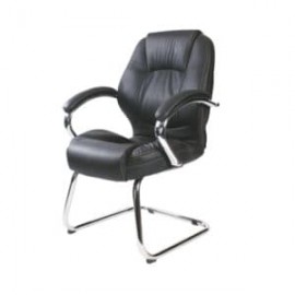 Silla de Visita BM-9105 Asiento y Respaldo en Vinipiel Negro, Estructura Cromada