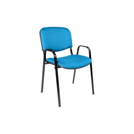 Silla de Visita con Brazos Genova Tela Adison Color Turqueza