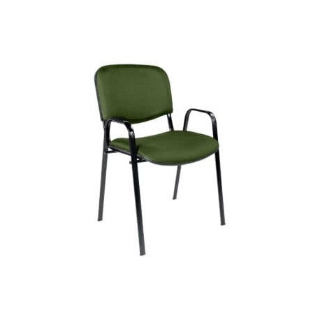 Silla de Visita con Brazos Genova Tela Adison Color Verde Hoja