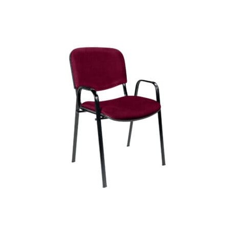 Silla de Visita con Brazos Genova Tela Mini Color Cereza