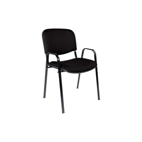 Silla de Visita con Brazos Genova Tela Adison Color Plomo