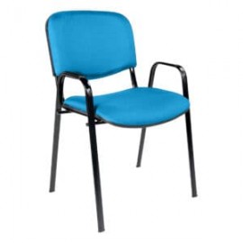 Silla de Visita con Brazos Genova Tela Adison Color Turqueza