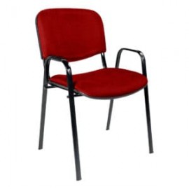 Silla de Visita con Brazos Genova Tela Mini Rojo