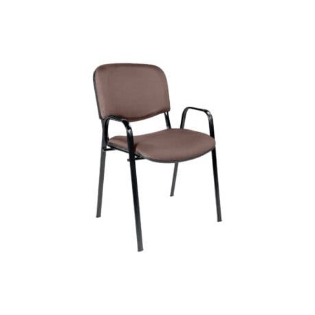 Silla de Visita con Brazos Genova Tela Mini Acero