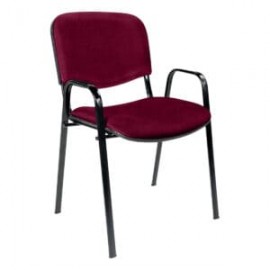 Silla de Visita con Brazos Genova Tela Mini Color Cereza