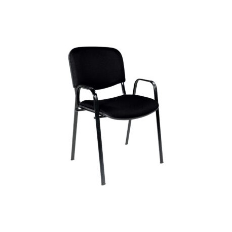 Silla de Visita con Brazos Genova Tela Stella Color negro
