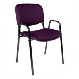 Silla de Visita con Brazos Genova Tela Stella Color Uva