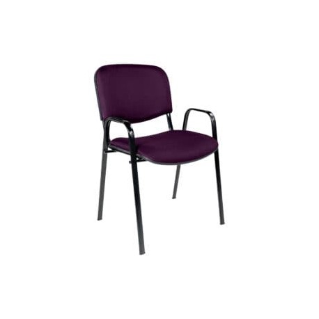 Silla de Visita con Brazos Genova Tela Stella Color Uva