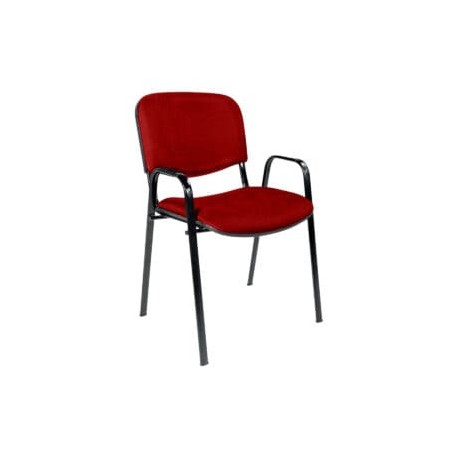 Silla de Visita con Brazos Genova Tela Mini Rojo