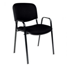 Silla de Visita con Brazos Genova Tela Stella Color negro