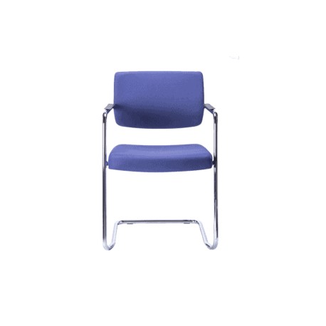 Silla de Visita Cool Respaldo en Polipropileno y Asiento en Tela, Estructura Gris
