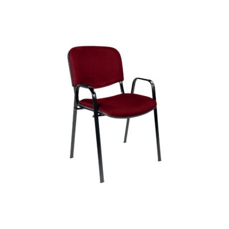 Silla de Visita con Brazos Genova Tela Stella Color Vino