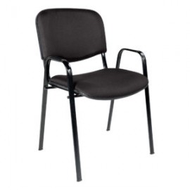 Silla de Visita con Brazos Genova Tela Tela Mini Café