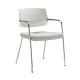 Silla de Visita Cool 4 Puntos Respaldo en Polipropileno y Asiento en Tela, Estructura Cromada