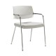 Silla de Visita Cool 4 Puntos Respaldo en Polipropileno y Asiento en Tela, Estructura Cromada